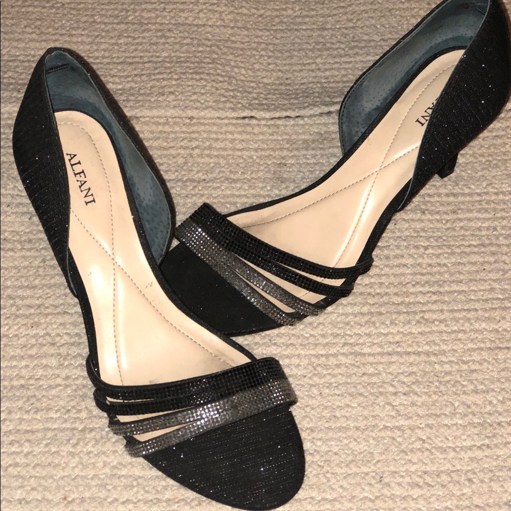Alfani Black & Silver Dress Heels 10